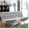 INMOZATA Fabric Sofa Bed Double 3 Seater Recliner Sofa 193cm Spring Corner Couch Lounge Sofa Bed with Chrome Legs for Living Room Bedroom Home Office Furniture Light Grey (Fabric)