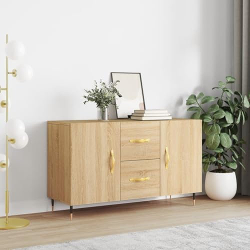 FENLAX Kommode Breite Sideboard Komodenschrank Für Schlafzimmer Flur Wohnzimmer Aparador Standschrank 100x36x60 cm Sonoma-Eiche
