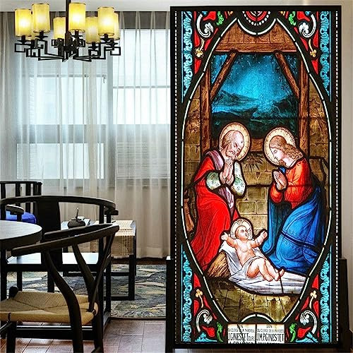 Película decorativa para ventana, calcomanías europeas para vidrieras, sin pegamento, esmeriladas, tinte para ventanas (ancho x largo), 42 x 140 cm