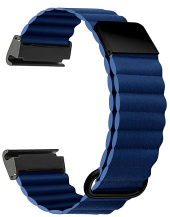 KUWAI Band für Garmin Fenix 5S/ Fenix 5S Plus Lederarmband, Weich Silikon Leder Magnete Armband für Garmin Fenix 5S/5S Plus Armbänder für Herren Damen Ersatzband mit Garmin Fenix 5S/5S Plus (H)