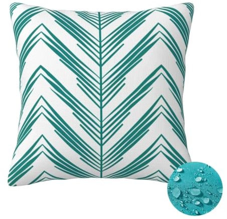 Outdoor Kissen Wetterfest 2 Stück Grün Kissenbezug 35x35 cm, Sommer Gartenkissen Deko Outdoor Sitzkissen Wetterfest, Kissenbezüge Nordisch Outdoorkissen für Balkon Terrasse Patio Garten Deko -OZ262