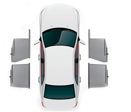 SKINII Sonnenschutz Für E66 E61 E39 F11 E66 F02 Fahrzeug Spezielle Seitenfenster Automatische Hebe Sonnenschirm Isolierung Teleskopvorhänge Sonnenblende Auto innen (Größe : 4 Pieces)