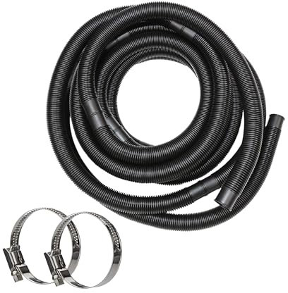 HAF® Hochwertiger Pool Schwimmbadschlauch 38mm Schwarz 6 Meter für Garten & Schwimmbad | Solarschlauch inkl. 2X Edelstahl Schlauchschellen | Poolschlauch | Pumpenschlauch - Qualität: Made in Germany