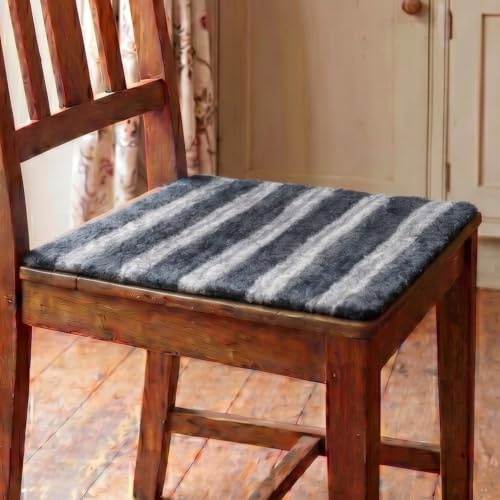Filz Stuhlauflage, handgefertigtes Sitzkissen 35x35 cm, schwarz/weiß