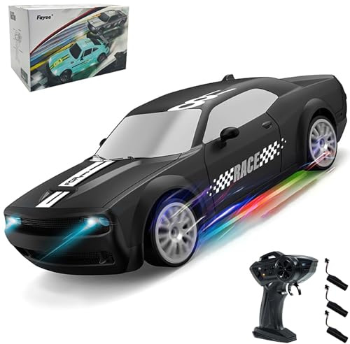 Hylukon Ferngesteuertes Auto, 1:20 RC Drift Car 2,4G mit Lichtern und Austauschbaren Reifen - Langsame Ausdauer RC Auto