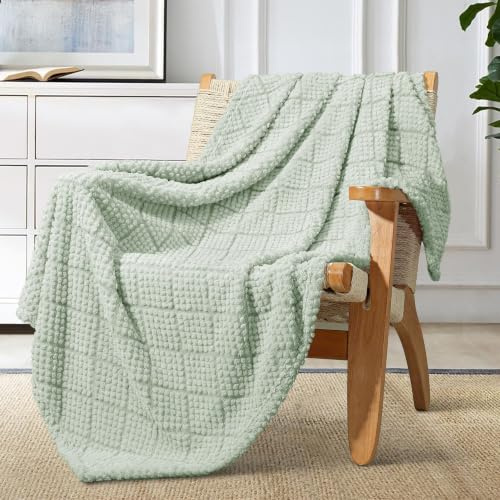 Whale Flotilla Kuscheldecke Flauschig, Warme Decke Sofadecke, 130x150 cm | Fleecedecke für Bett und Sofa, Weiche und Atmungsaktive Tagesdecke Bettüberwurf für alle Jahreszeiten, Hellgrün