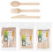 HEKU be green Lot de 150 couverts jetables en bois de bouleau – 50 couteaux (16,5 cm), 50 fourchettes, 50 cuillères (15,7 cm) I Compostables I Fabriqué à partir de matières premières renouvelables et