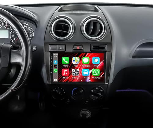 SIXWIN [2+32G] Android 13 Autoradio für Ford Fiesta Mk5 2002-2008 Radio mit Carplay Android Auto, 9 Zoll Kapazitiver Touchscreen mit WiFi GPS Bluetooth FM/RDS USB Mirrorlink+Canbus