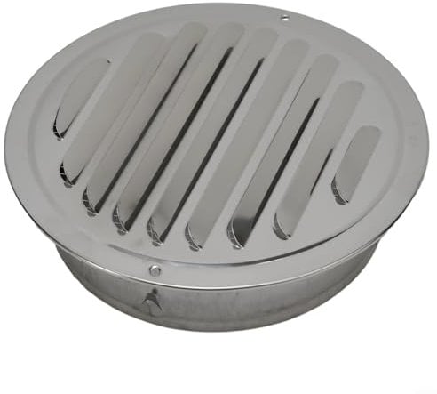 Circle Air Vent Grill Cover, Ventilation Grill Screen Hood, Stainless Steel Round for Kitchen Bathroom, 70-300mm Extractor Fan Vent Cover Grille Louvre(160mm)