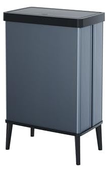 CURVER Verto - Cubo de basura alto de 54 L,43,5x 26,5x 68,7cm, tapa a presión, diseño elegante, fácil de montar, apto para reciclaje, color azul perla
