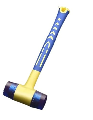 QAUUCP Gummihammer 1-teiliger doppelköpfiger Installationshammer, 25 mm bis 45 mm Gummihammer mit Gummigriff, Abnehmbarer isolierter Installationshammer(45mm)