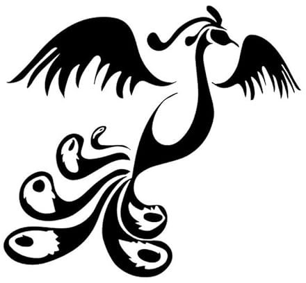 JIFENLI Autoaufkleber 16,8 cm * 15,3 cm Pfau kreative Dekoration Auto Tür Vinyl Aufkleber Auto Aufkleber Schwarz/Silber