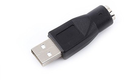 Adaptador USB a PS/2 convertidor compacto intercambiable para PC teclado ratón 2 unidades negro 9g para ratón y teclado