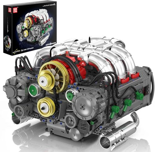 Mould King 10181 Technik Motor Bausatz Bausteine Klemmbausteine Motor Simulation Engines Boxermotor Motorbausatz mit Funktionsfähiges Auto Engine Kit für Erwachsene(2375 Teile)