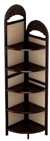 HLHLOP777 Aufbewahrungsschrank Eckschrank im Retro-Stil, dreieckiger Schrank, Sofa-Eckschrank, Schlafzimmer-Eckregal Bodenschrank ﻿(Bruin)