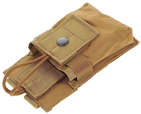 Angoily Universal Radio Holder Pouch Multi-Function Talkies Carrier Bag for Outdoor Tactical Vest Attachment Khaki Radio Case for Safety Use