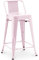 Iconik Interior Tolix Style Tabouret de Bar avec Dossier - Design Industriel - 60cm - Nouvelle édition - Stylix Rose pâle