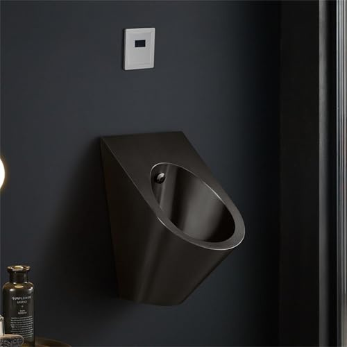 Kommerzielles Spülurinal Für Herren Mit Sensor Für Das Badezimmer Im Haushalt, Urinale Aus Edelstahl Für Öffentliche Toiletten Für Herren, Auswaschurinal Aus Edelstahl 304,Black-Urinalplussensor