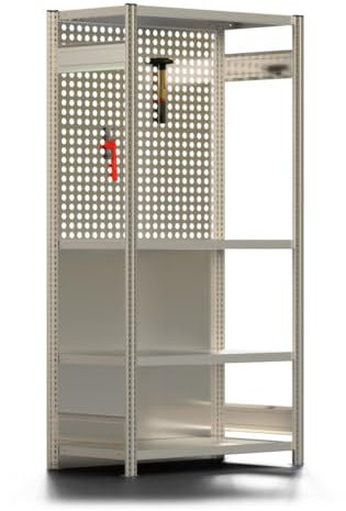 REGALWERK Werkstatt Regal - Steckregal - Grundregal - Tiefenriegel - 2.000 x 1.005 x 500 mm (HxBxT) - BERT