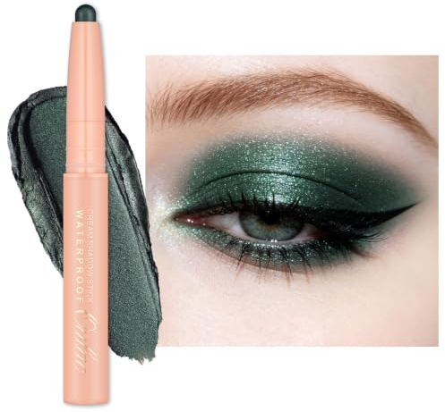 Oulac Dark Green Eyeshadow Stick – Twist-Up Creamy Crayon, Waterproof Long Lasting Eye Makeup, Vegan & Cruelty-Free Eye Makeup, 1.25g, 16 So Jade