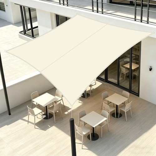 LOVE STORY Toldo Vela Rectangular 2x4m,Protección UV para Exterior Patio