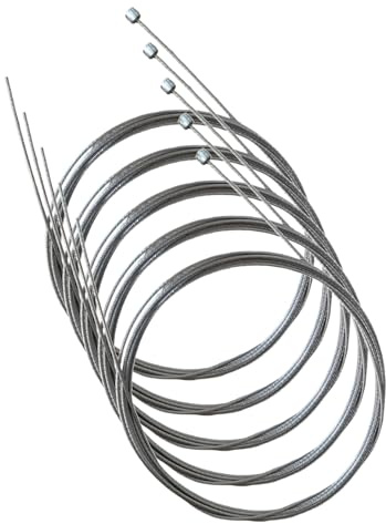 Contrast Universal Stainless Steel Bike Gear Shifter Cables – 1.1mm x 2000mm Replacement Gear Cables for Road & Mountain Bikes (Pack of 5)