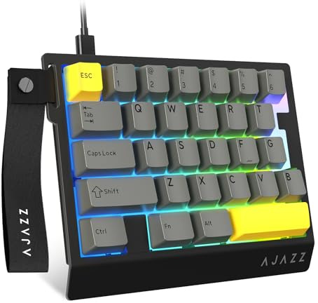 A.JAZZ AK029 Teclado RGB para juegos con cable con una sola mano, diseño de 29 teclas con interruptor magnético, tasa de sondeo de 8 kHz, teclado mecánico personalizado HotSwap, accionamiento