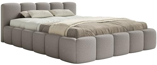 Selsey Polsterbett 180x200 cm Modernes Design, Stabiler Metallrahmen mit Gasdruckfedern Legend-Stoffbezug in Grau Bett mit Bettkasten Maximale Belastung 250 kg