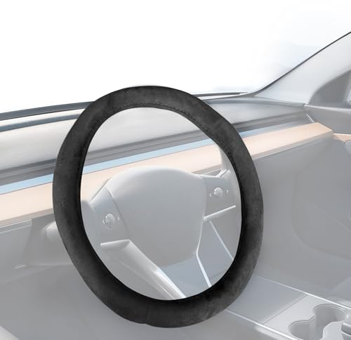 Lenkradheizung, 12 V beheizbarer Lenkradbezug mit Akku und Anschluss, Rutschfester Lenkradschutz mit schneller Erwärmung und Handwärmer Funktion, für PKW, LKW, SUV (38 x 38 x 3 cm)