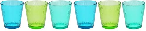 Tognana Set 3 Bicchieri, Vetro, Multicolore in tonalità azzurro (Confezione da 2)