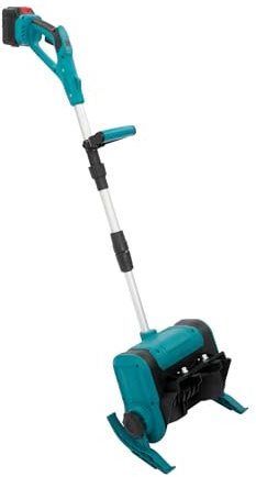 Akku Schneeschaufel Kabellos 500W Bürstenloser Motor, 2×1500mAh Akku 44min Laufzeit, 28cm Kehrbreite 6-8m Wurfweite, verstellbare Teleskopstange, digitales Display für Hof Straße Schule