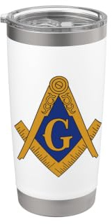 Freimaurer-Logo-Symbol und Kompass G Doppelwandiger Edelstahl-Thermobecher