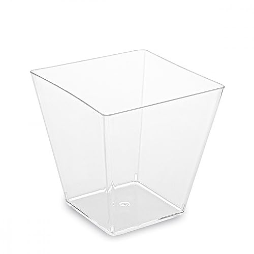 SWS-Schüler Fingerfood-Becher eckig, klar 7,2 x 7,2 x 7,2 cm - 230 ml [20 Stück]