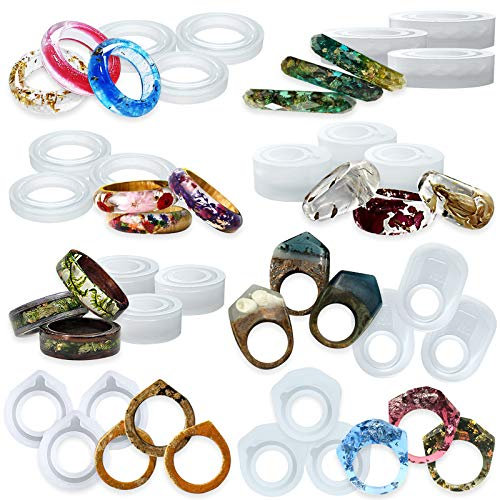 Ring Silikonformen für Epoxidharz Schmuckherstellung Halskette Anhänger Ohrringe 24er Set