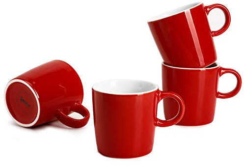 Sweese 409.404 Porcelain Espresso Cups - 3.5 Ounce - Set of 4, Red