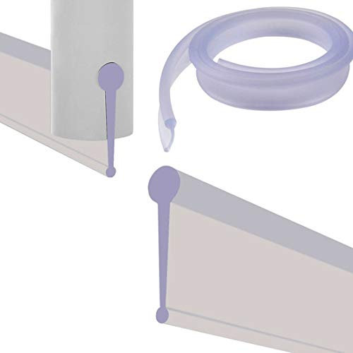 ECOSPA Replacement Rubber Seal for Folding Bath Shower Screen Enclosures • Clear • 3 Metre (3 metres, Clear)