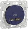 Schneider Electric - Odace, Prise USB double - type A+C - Cobalt - 5 Vcc - 2,4A - S550401