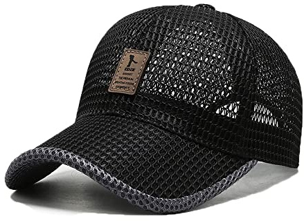 FASHIXD Summer Mesh Baseball Cap - Unisex Trucker Hat for Outdoor Sports and Running - 1-Black