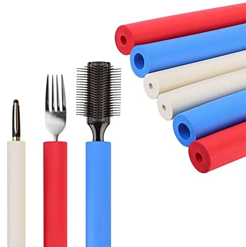 6-teiliger Schaumschlauch, Griffverdickungen Deluxe Schaumstoffgriffe Schaumstoff-Utensilien-Polstergriffe Löffelgabel Runder Rasierstift Schaumstoffgriffabdeckung Besteck Schaumstoffschlauch