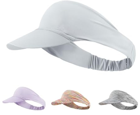 crazy bean Sonnenschild Damen Herren Visor Cap Sommer Hut Golf Tennis Kappe Basecap Sonnenschutz Kopf Visoren für Damen Sonnenvisier Sonnenhut Pferdeschwanz Schlapphut,Grau
