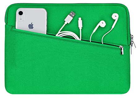 Artwizz Neoprene Sleeve PRO Tasche passend für MacBook Air 13 (2025-2018) & MacBook Pro 13 (2022-2016) - Schutzhülle mit Zubehör-Fach, Grass Green, 13 Zoll