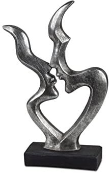 formano Moderne Dekofigur Faces 35 cm Silber Skulptur Paar Liebe Gesichter