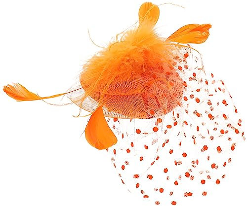 Fascinator Hut Tea Party Stirnband Derby Hüte Mesh Federn Kopfbedeckung Haarspange Für Hochzeit Orange