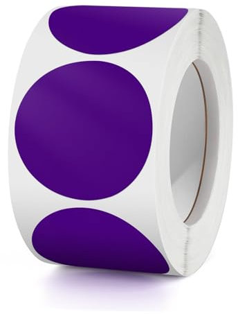 Runde Aufkleber Lila 38mm Selbstklebende Farbkodierung Etiketten Rolle kleine Markierungspunkte Round Sticker 500 Stück