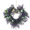 ZHDOKA Heart Shaped Lavender Wreath, Spring Summer Front Door Purple Lavender Wreath Silk Decorative Floral Wreath with Green Leaves for Home Farmhouse Outdoor Wall Window Decor(Multicolor)