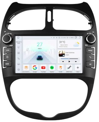 7 Zoll Auto Stereo Radio für Peugeot 206 206CC 206SW 2000-2008 Android 13 Car Radio 8 Core 4+32G mit GPS Navigation Wireless Carplay Android Auto Lokales Wetter SWC DSP RDS