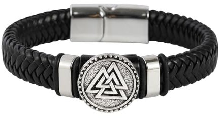 Eigso Trinity Celtic Knot Lederarmband für Mann Frau Classic Vintage 80s Mode Schmuck Armband für Männer Frauen