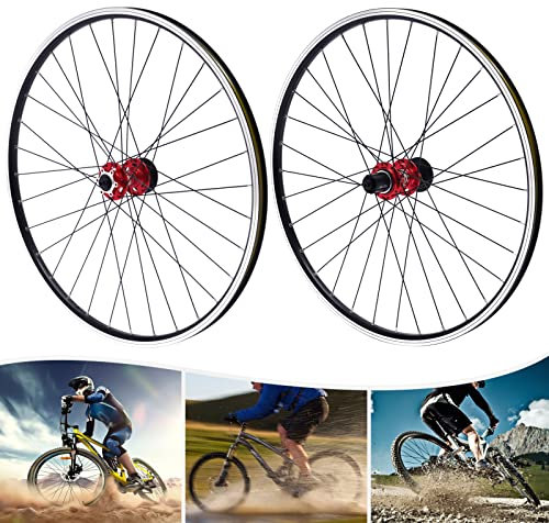 SOLOCJNL Mountainbike-Laufradsatz, 29 Zoll Aluminium-Legierung MTB Bike Disc Rot Nabe, Schnellspanner Vorderrad Hinterrad Satz Scheibenbremse MTB Laufradsatz 200KG Last