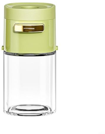 HEIBTENY Salière en verre - Type poussoir - Distributeur de sel d'épices - Réservoir à poivre - Épices à sucre (vert)