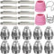 EATBALE SG-55 AG-60 WSD-60 0.8mm/ 0,030 Zoll Plasmaschneider Schneidbrenner Düsen Verbrauchsmaterial, 10 x Düsen, 10 x Elektroden, 2 x Abdeckhaube, 2 x Isolationsblöcke (24 Stück)
